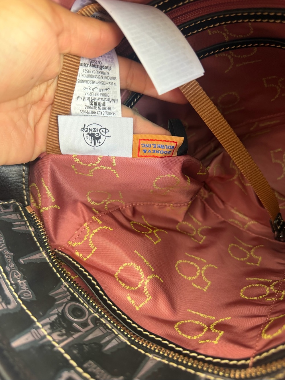 Dooney & Bourke Disney World 50th anniversary Zipper tote w/ strap - Picture 9 of 14